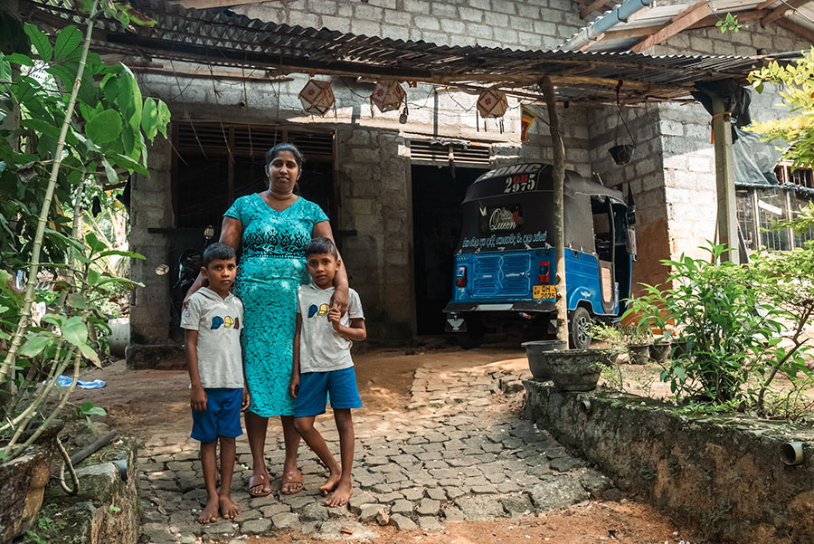 Iresha and her young children.